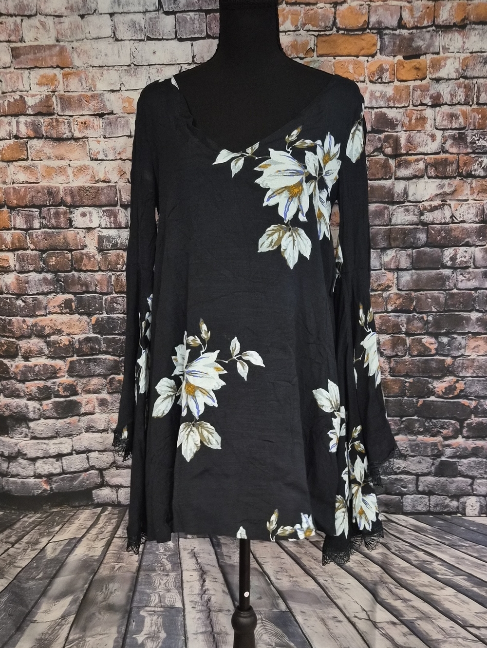 Free People Wanderer Mini Dress with Tag Detail